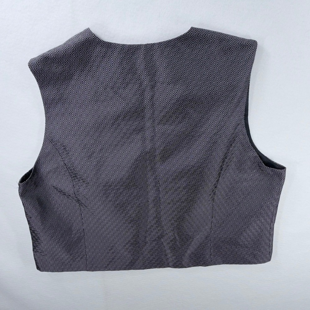 Valerie Stevens II Silk Rayon Geometric Zip Vest Women's 18W Black Silver - Picture 8 of 11
